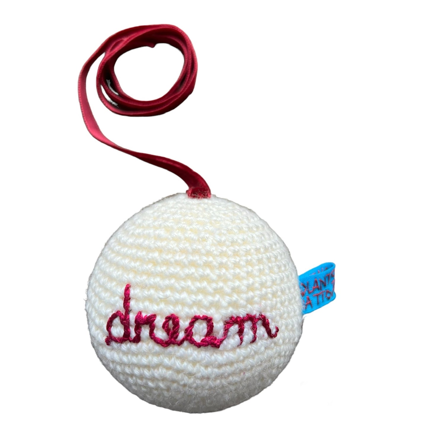 palla in lana panna “dream” ricamata a mano