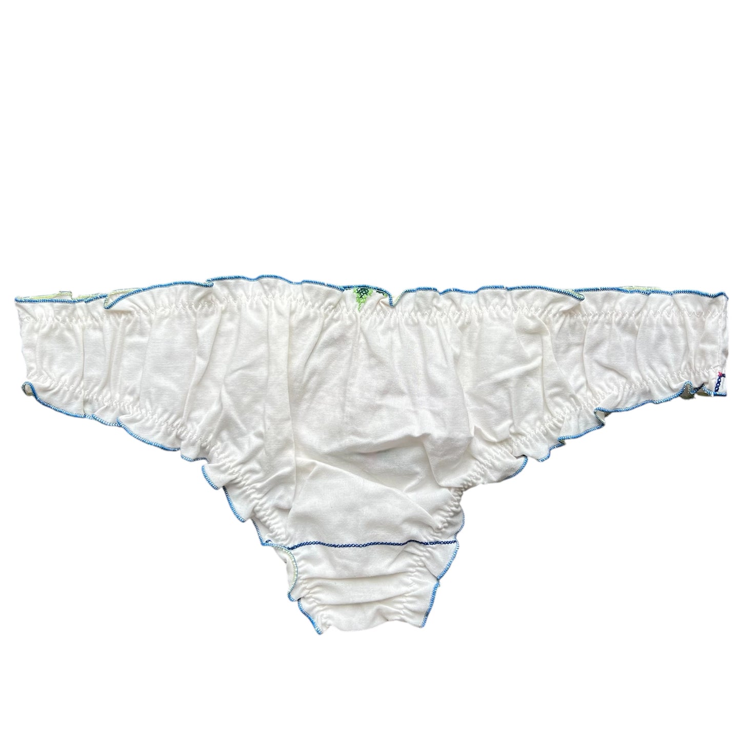 slip frou frou in puro cotone vintage ricamato "moi Lolita" ricamato a mano
