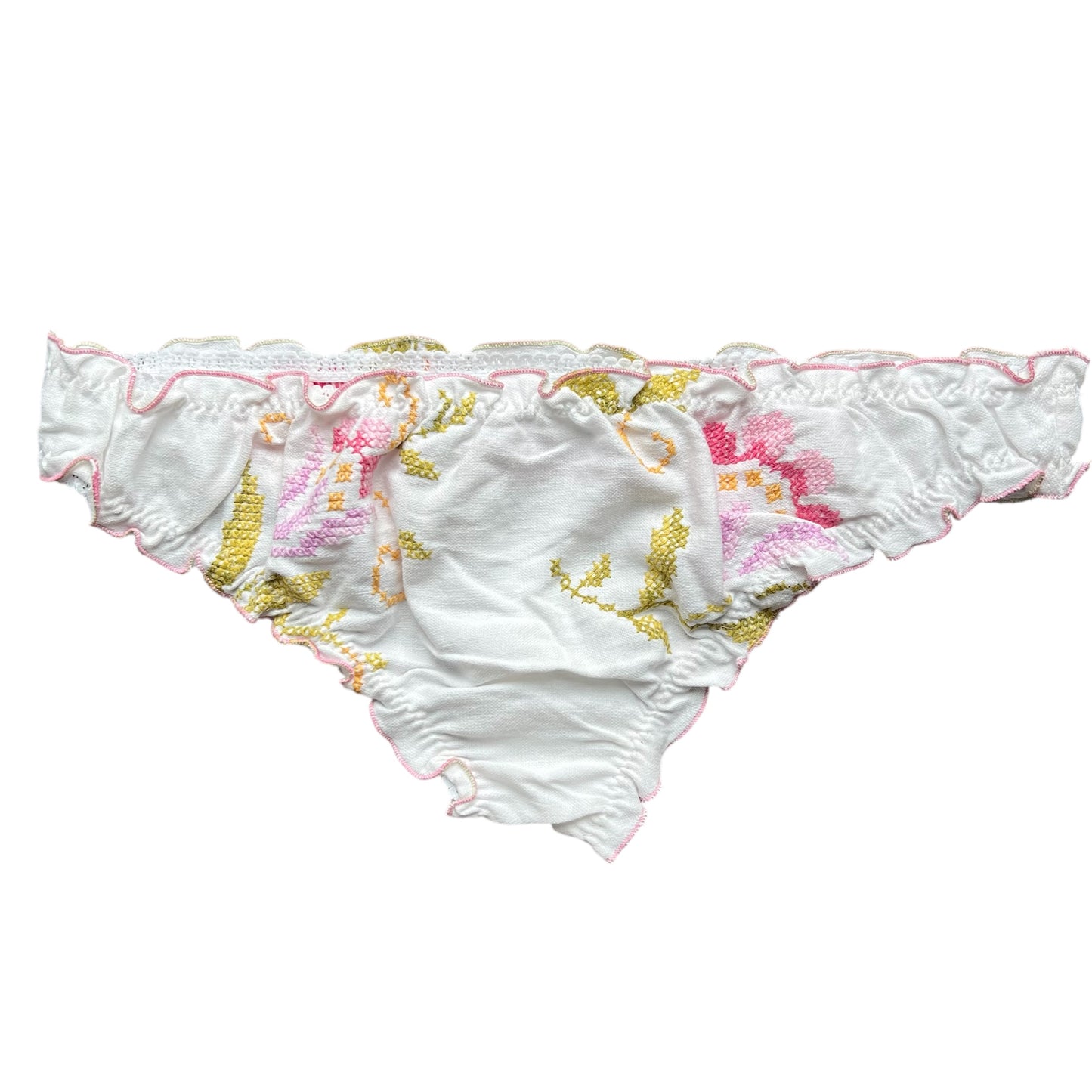 slip frou frou in puro cotone vintage ricamato "moi Lolita" ricamato a mano
